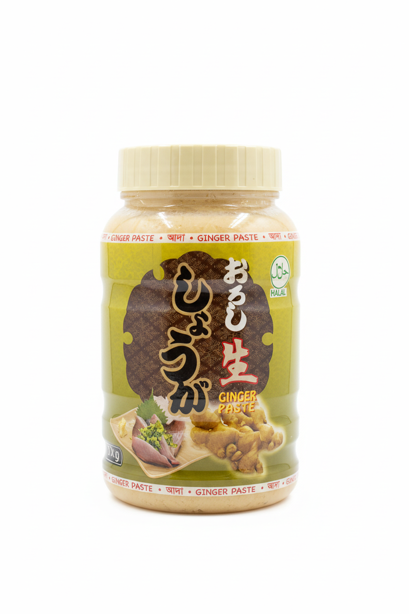 Ginger paste with white background