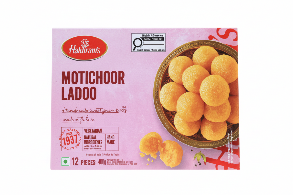 Haldiram's Motichoor Ladoo with white background