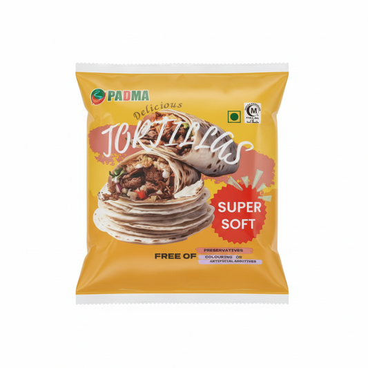 PADMA super soft rotis with white background
